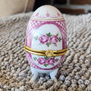 Vintage Egg Shaped Trinket Box